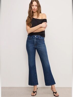 Good American Good Legs Crop Mini Boot Mid Rise Jeans Size 15.